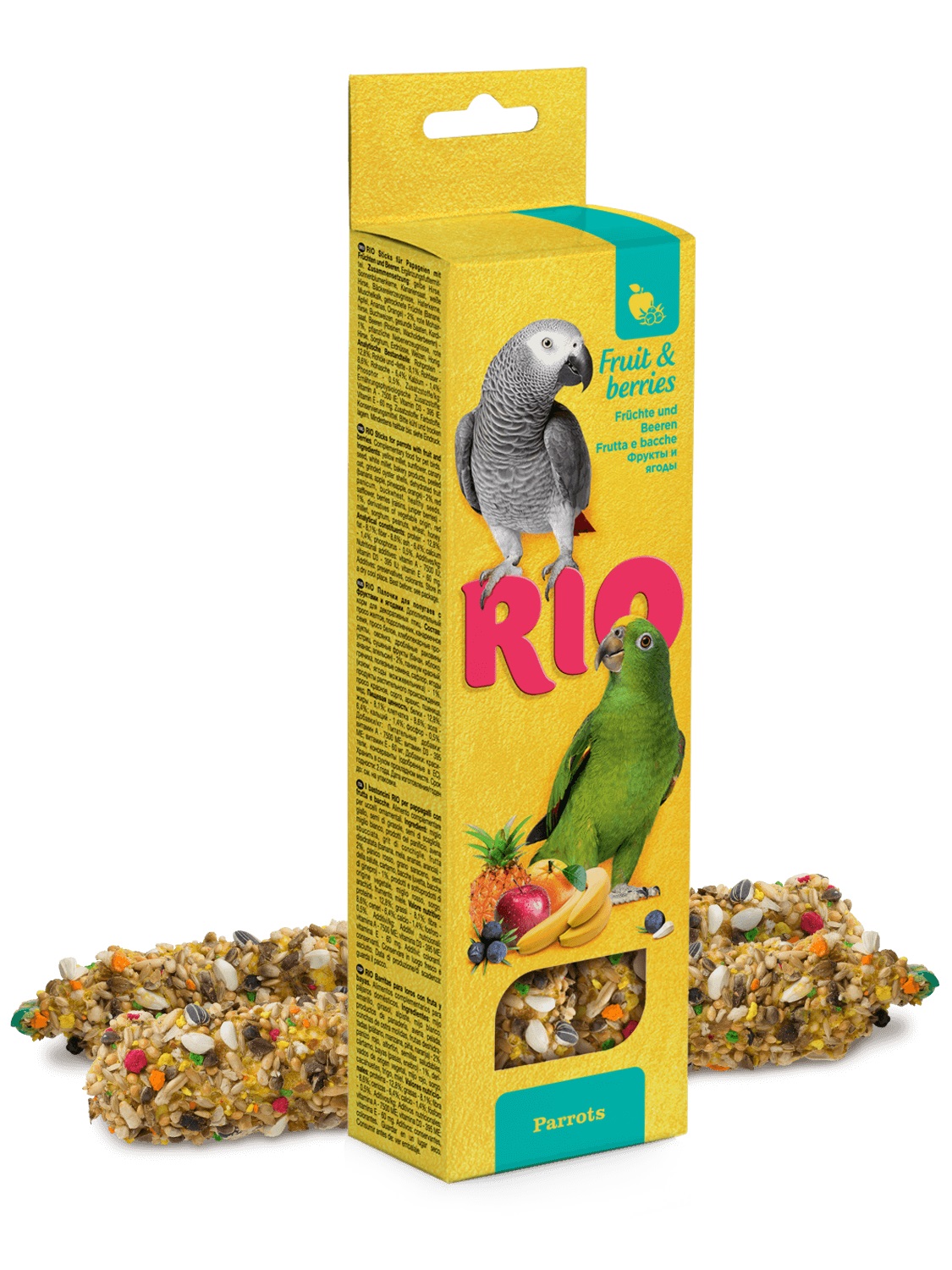 Палочки для попугаев Rio 90 г n2 с фруктами и ягодами