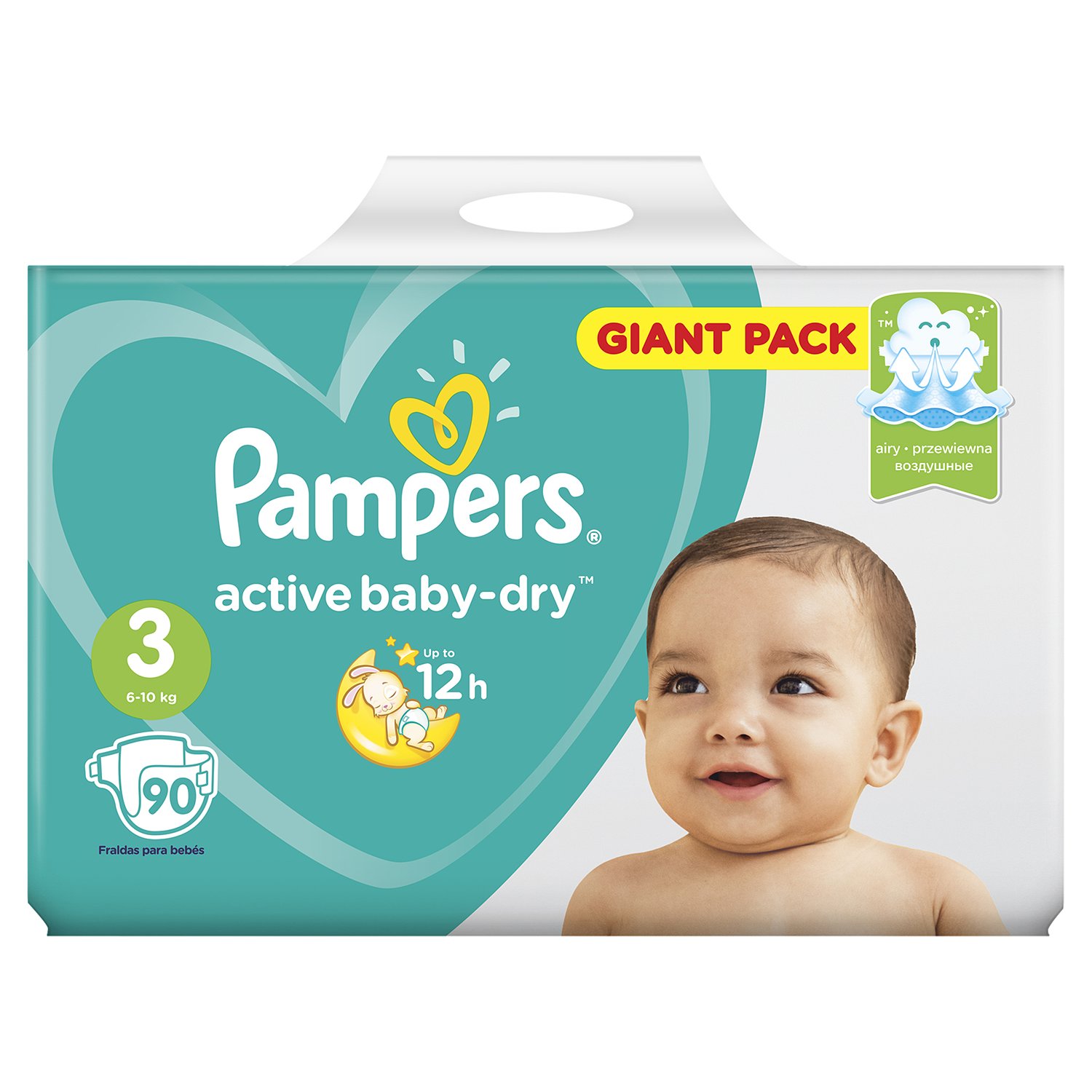 Подгузники Pampers Active Baby-Dry (размер 3) 6-10кг N 90