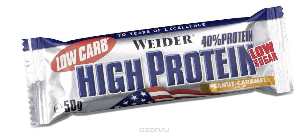 Вейдер (Weider) Low Carb High Protein батончик 50г арахис-карамель N 1
