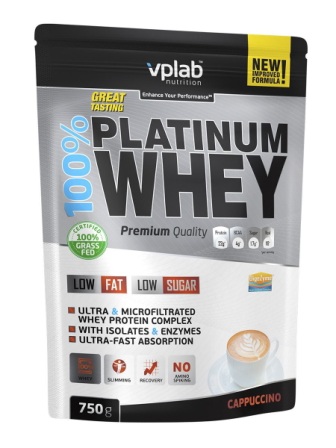 100% Platinum Whey со вкусом капучино 750г пакет N 1