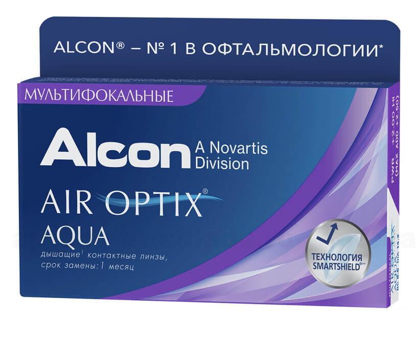 Alcon Air Optix plus Hydraglyde Multifocal 30тидневные контактные линзы D 14.2/R 8.6/ -2.00 low N 3
