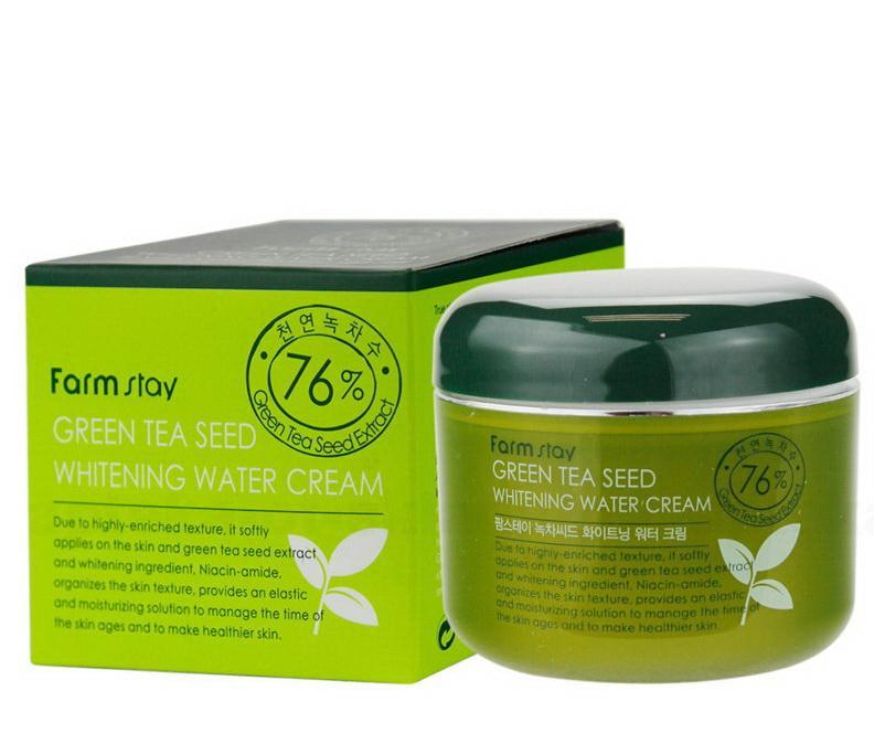 FarmStay Увлажняющий крем с семенами зеленого чая выравнивающий тон кожи 100г N 1