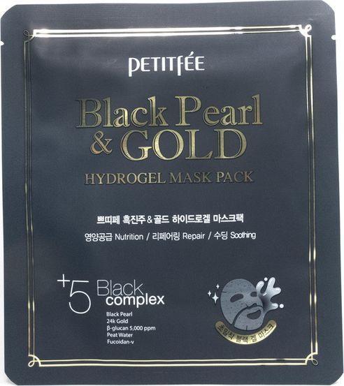 PETITFEE Гидрогелевая маска для лица с черным жемчугом и золотом 32г N 1