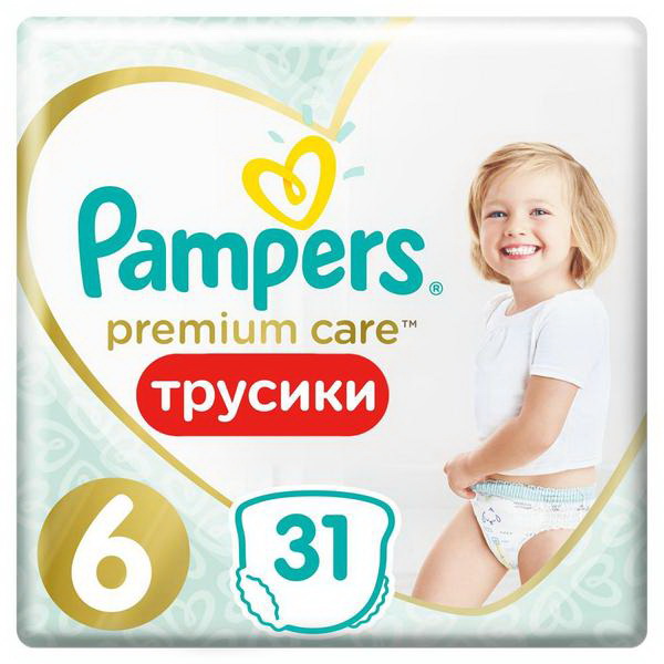 Подгузники-трусики Pampers Premium Care Pants 15+кг (размер 6) N 31