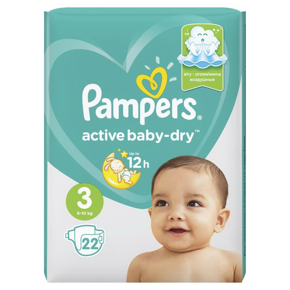 Подгузники Pampers Active Baby-Dry (размер 3) 6-10 кг N 22