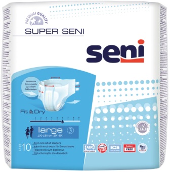 Подгузники для взрослых Super Seni large более 75кг 100-150см N 10