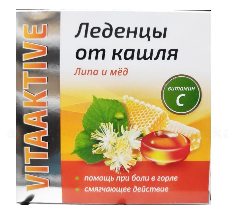 Vita Aktive леденцы от кашля 3г липа/мед/витамин С БАД N 9