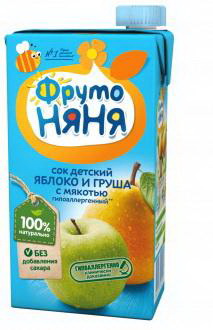 ФрутоНяня Сок яблоко/груша/ с мякотью/без сахара 500мл