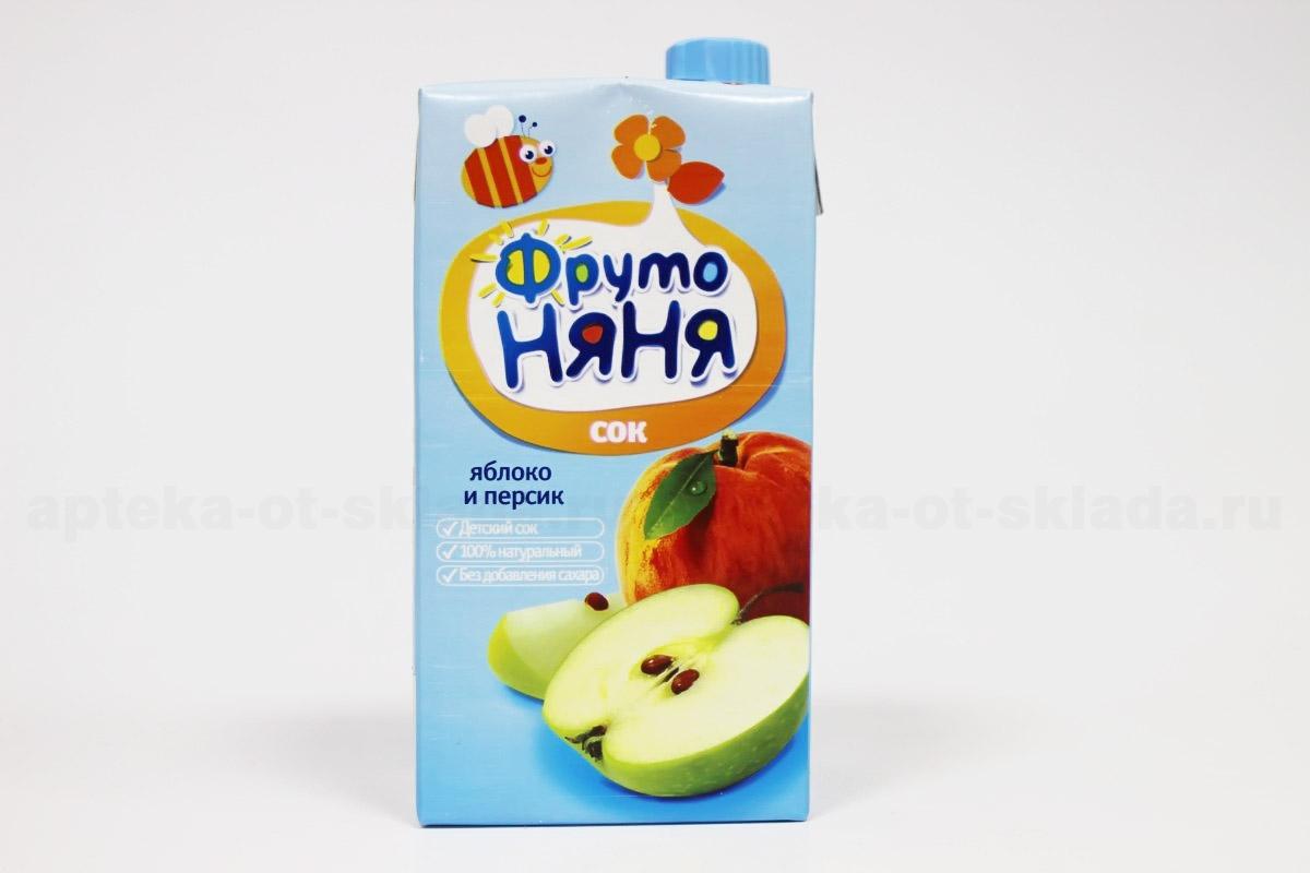 ФрутоНяня Сок яблоко/персик/ с мякотью/без сахара 500мл