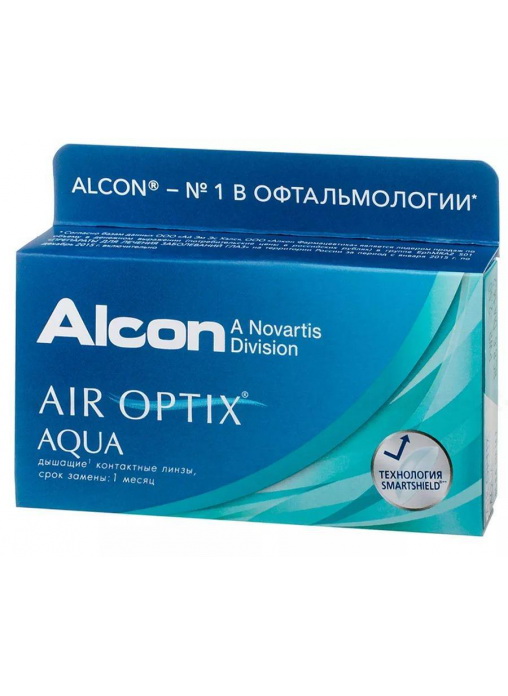 Alcon Air Optix Aqua 30тидневные контактные линзы D 14.2/R 8.6/ -2.50 N 6