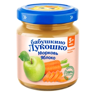 Бабушкино лукошко Пюре яблоко/морковь 100г