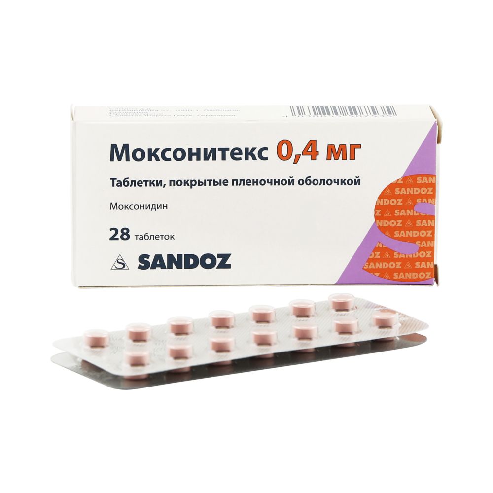 Моксонитекс тб п/о плен 0,4 мг N 28