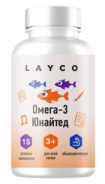 Layco Омега-3 комплекс юнайтед 3+ капс N 60