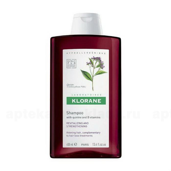 Klorane укрепляющий шампунь с экстрактом хинина/витамин В 400мл для ослабленных волос