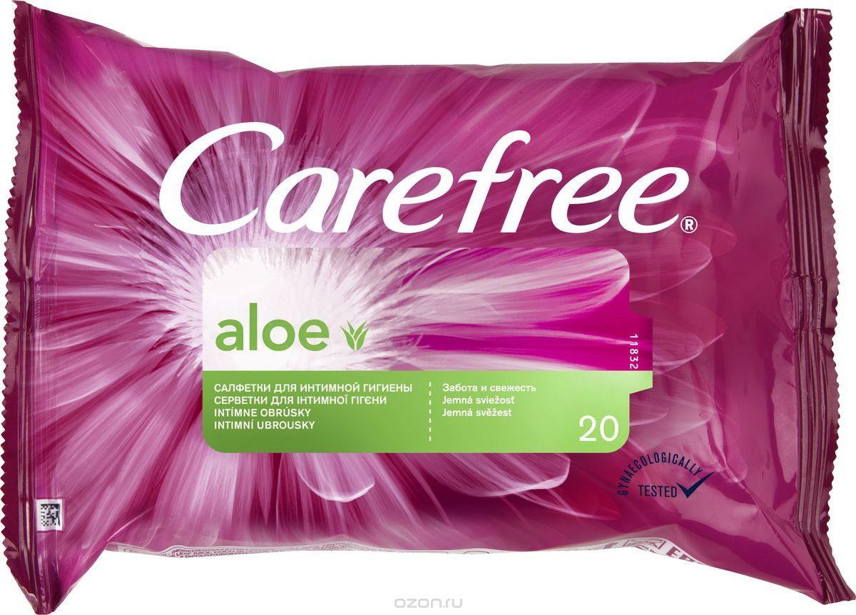 Carefree салфетки влажные д/интимной гигиены Алоэ N 20