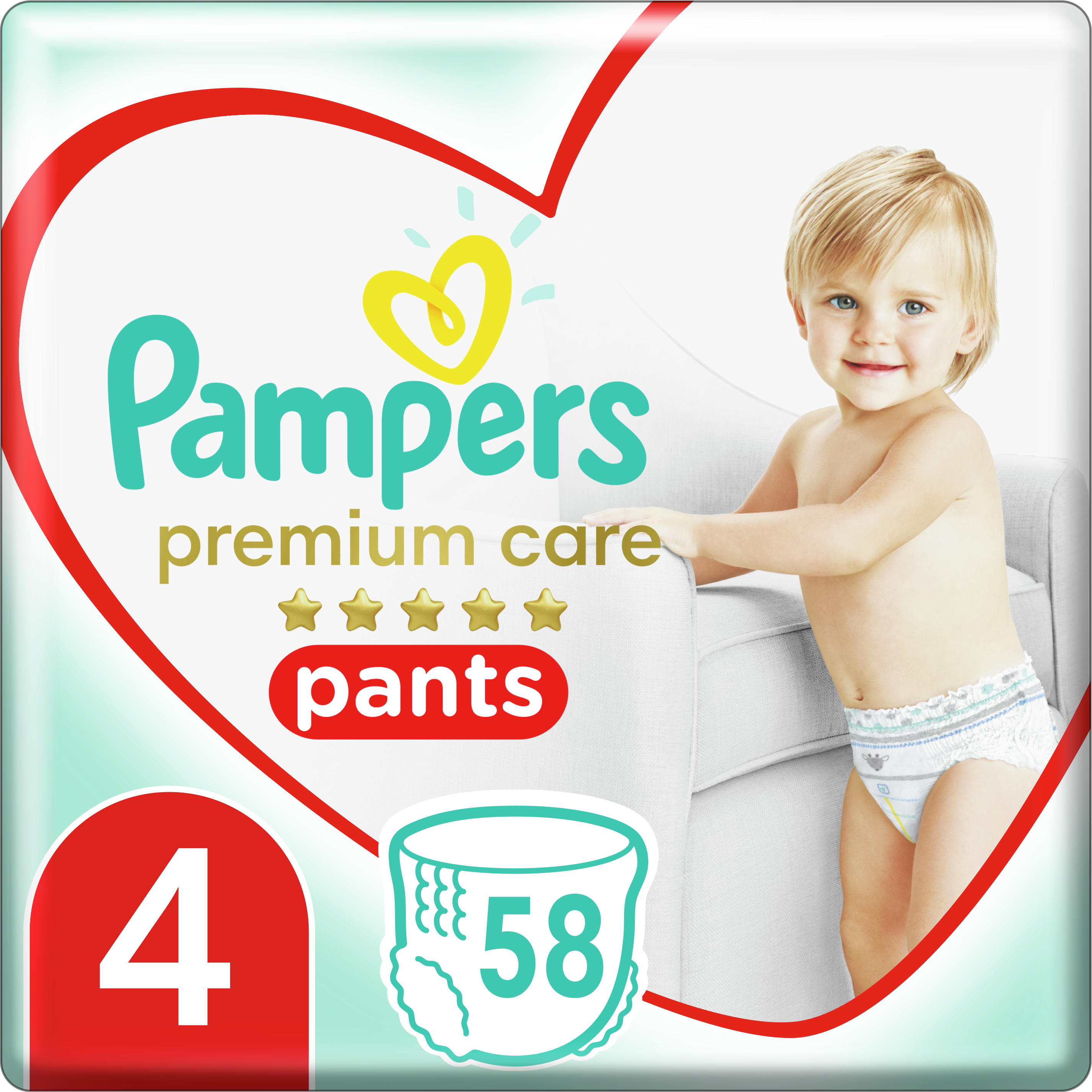 Подгузники-трусики Pampers Premium Care Pants 9-15кг (размер 4) N 58