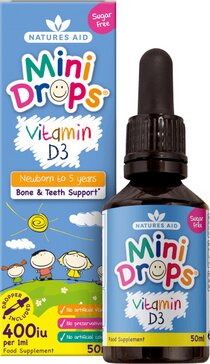 Natures Aid Витамин Д3 для детей 0+ капли 50мл N1