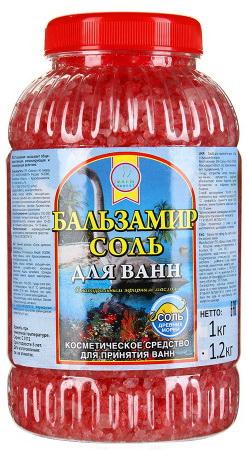 Бальзамир соль для ванн 1,2кг банка с эфирным маслом противопростудная