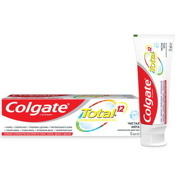 Colgate зубная паста Total 12 чистая мята комплексное действие 75мл