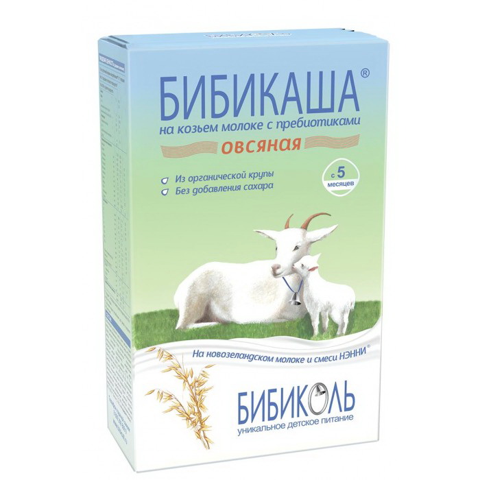 БИБИКАША каша Овсяная на козьем молоке 200г 5+мес