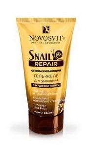 Novosvit Snail repair гель-желе 150мл для умывания омолаживающий с муцином улитки