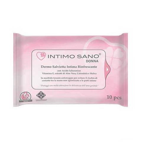 Intimo Sano влажные салфетки для женщин для интимной гигиены с гиалуроновой кислотой/витамин Е/алоэ N 10