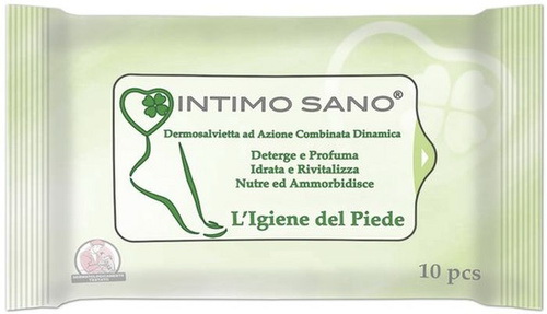 Intimo Sano влажные салфетки для ног с мочевиной/воском/ перечной мятой N 10