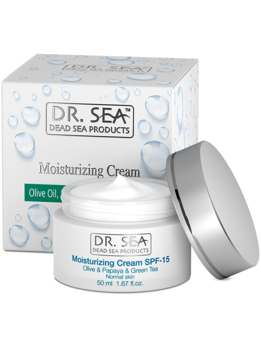 Dr.Sea Увлажняющий крем для лица с маслом оливы/экстракт папайи/зеленый чай SPF15 50мл