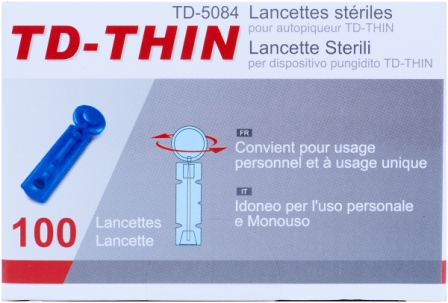 Ланцеты Td-Thin стерильные одноразовые для прокалывания пальца N 100