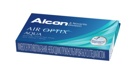 Alcon Air Optix Aqua 30тидневные контактные линзы D 14.2/R 8.6/ -2.00 N 3
