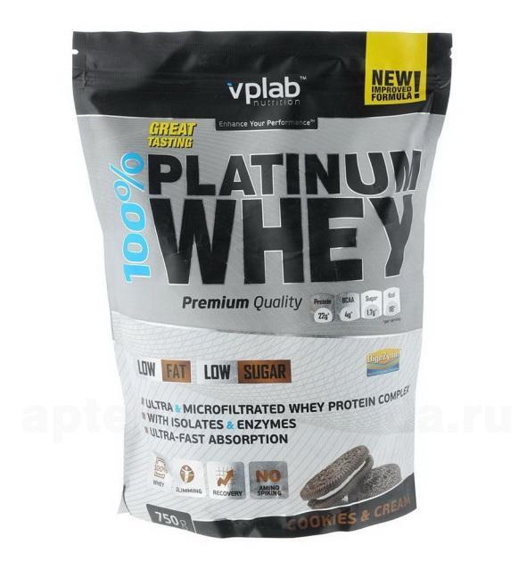 Протеин 100% Platinum Whey со вкусом печенье-крем 750г пакет
