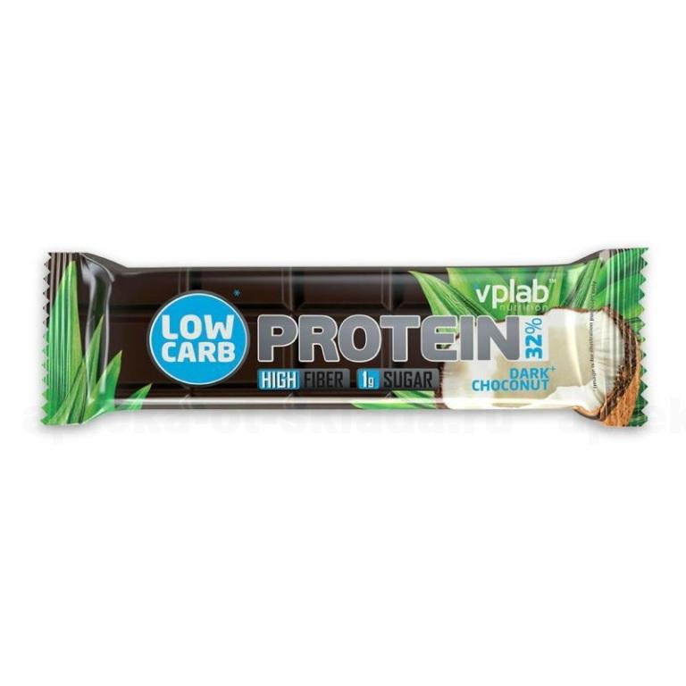 Батончик протеиновый VPLab Low Carb Protein Bar 35г кокос в темном шоколаде