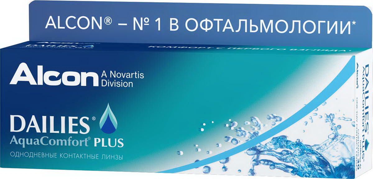Alcon Dailies AquaComfort Plus однодневные контактные линзы D 14.0/R 8.7/ -1.50 N 30