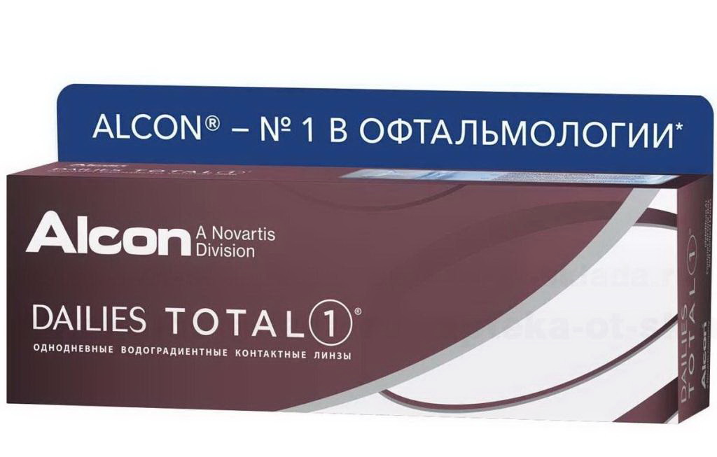 Alcon Dailies Total 1 однодневные контактные линзы D 14.1/R 8.5/ -3.75 N 30