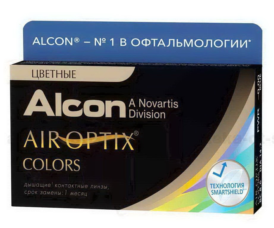 Alcon Air Optix Colors 30тидневные контактные линзы D 14.2/R 8.6/ -2.00 Green N 2