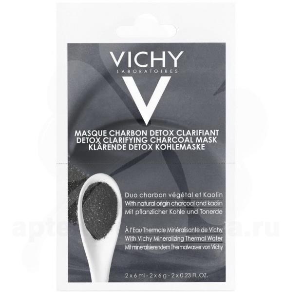 Vichy детокс маска для лица древесный уголь и каолин 6 мл N 2