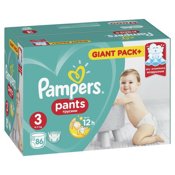Подгузники-трусики Pampers Pants 6-11 кг (размер 3) N 86