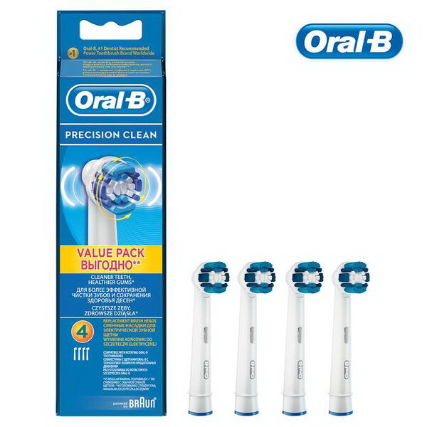 Сменные насадки Oral-B Precision Clean для электрической зубной щетки Pro/Trizone/Vitality средняя жесткость N 4