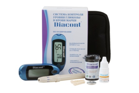 Глюкометр Diacont система контроля тест-полоски 10шт+ланцеты 10шт+скариф+р-р