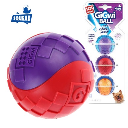 Игрушка три мяча с пищалкой для собак Gigwi набор 5см 75326