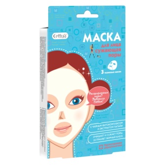 Cettua маска тканевая для лица сужающая поры с чайным фитокомплексом и экстрактом папайи 26г