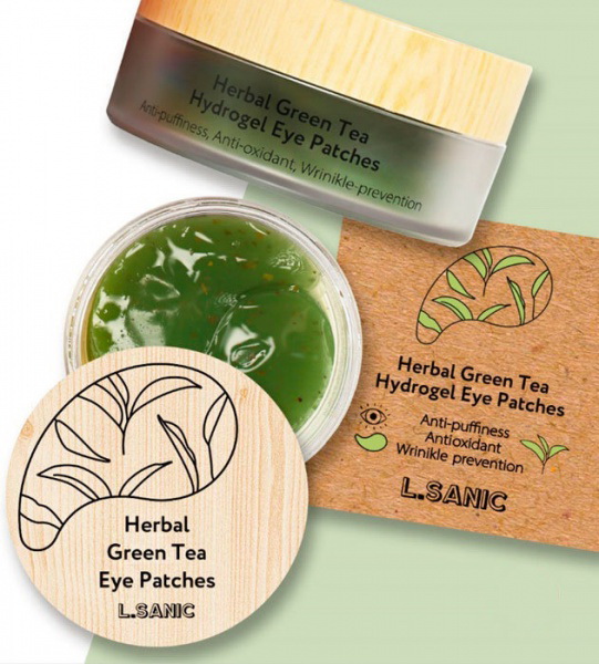 L.Sanic патчи гидрогелевые для области вокруг глаз с экстрактом зеленого чая N 60