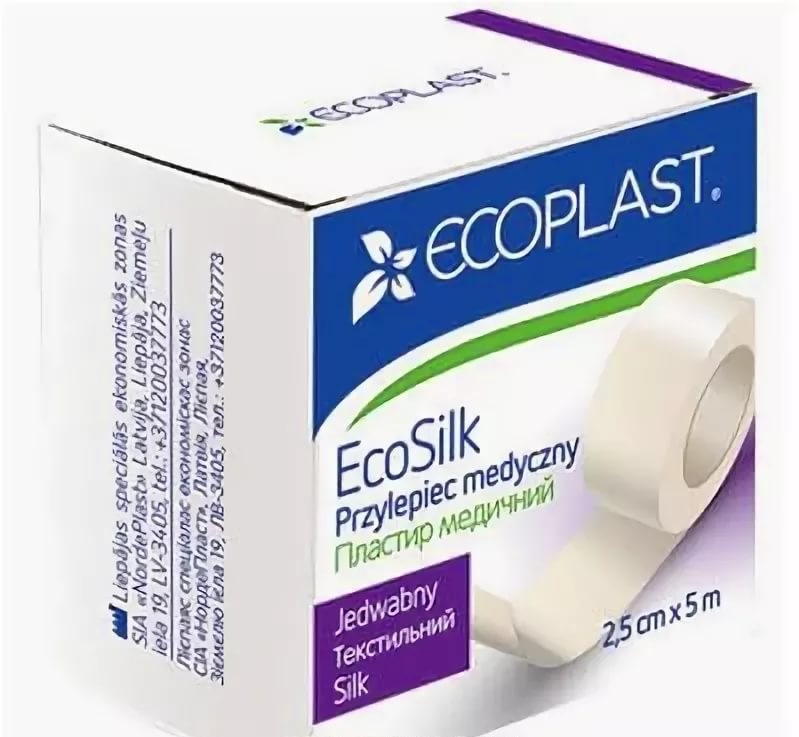 Ecoplast EcoSilk пластырь медицинский фиксирующий 2.5см*5м текстильный