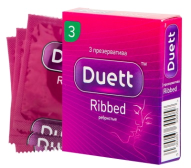 Презервативы DUETT Ribbed N 3