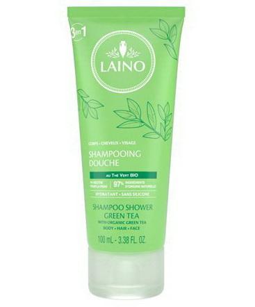 Laino шампунь органический 3в1 для лица/волос/тела зеленый чай 100мл