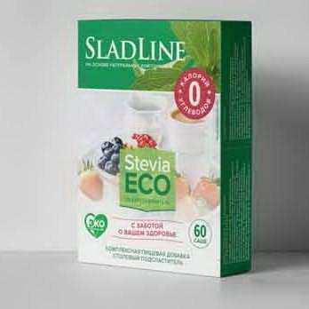 SladLine Stevia ECO сахарозаменитель экстракт стевии саше N 60