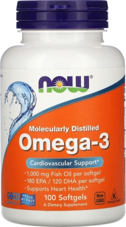 NOW Omega-3 Омега-3 капсулы 1000мг N 100