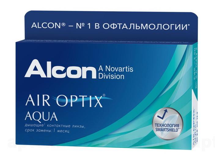 Alcon Air Optix Aqua 30тидневные контактные линзы D 14.2/R 8.6/ -9.00 N 6
