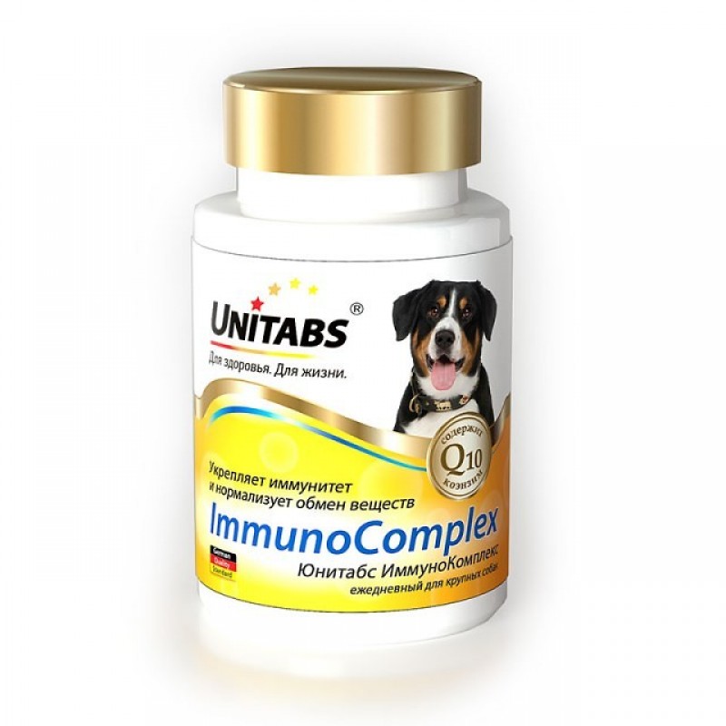 Unitabs таб для собак крупных пород n100 immuno complex укрепление иммунитета с q10