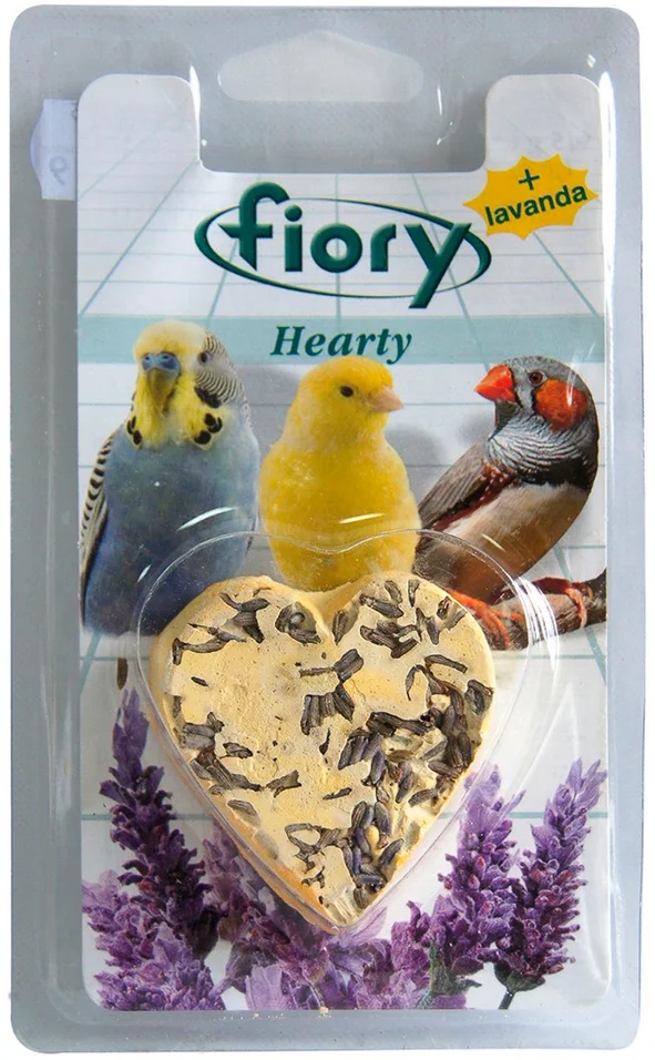 Био-камень для птиц Fiory 45 г hearty в форме сердца с лавандой